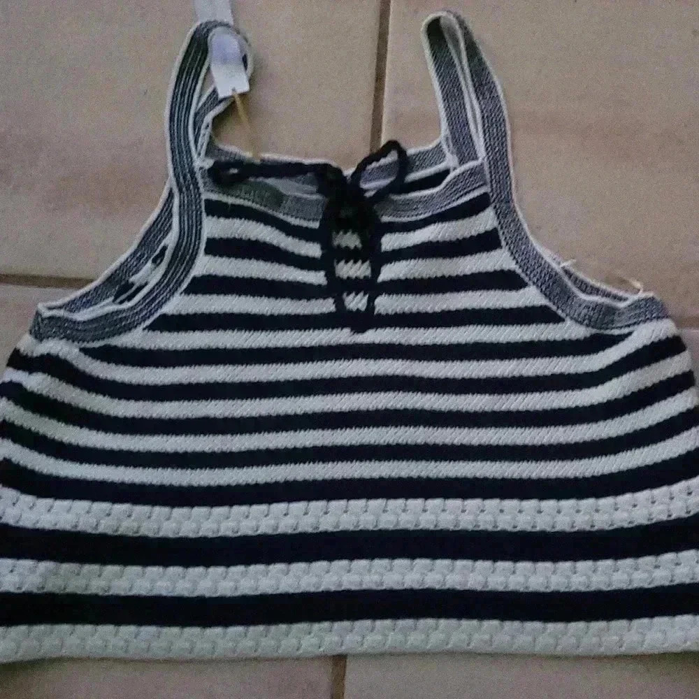 NWT HOUSE OF HARLOW 1960 Navy Striped Sleeveless Top & Shorts 2 Piece Set large - Picture 7 of 8